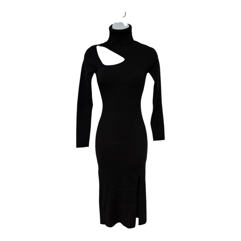 Elegant Black Cut-Out Dress